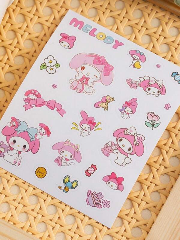 Pegatinas de Sanrio, pegatinas de dibujos animados lindos, pegatinas creativas y de moda para niños y estudiantes, pegatinas y collages impermeables de Kuromi