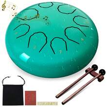 Rain Drum For Outside Garden, 6 Inches 8 Notes Steel Tongue Drum Rain Chime, Chakra Drum For Rain, Rain Drum For Outside Garden When It Rains, Drumsticks Adults Gift Sound Healing - Lake Blue - 查看 7