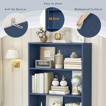 Furchen Librería, Estantería para Libros, Estanterias Almacenaje Madera, 6 niveles, para oficina, salón, estudio, 60x23,5x180cm - Azul - Ver 7