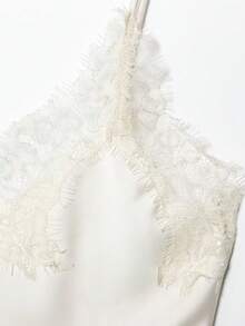 Seelio 新款女式时尚欧美风蕾丝装饰性感内衣式上衣 - 米色 - 查看 6