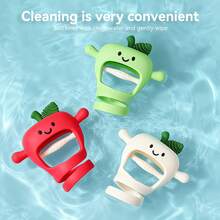 婴儿软硅胶苹果形牙胶，婴儿磨牙咀嚼玩具，新生儿舒缓按摩器，经久耐用，是圣诞节、万圣节、生日的理想礼物。 - 彩色 - 查看 7