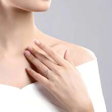 1pc 925 Sterling Silver 0.4 Carat Round Moissanite Ring, Suitable For Women's Daily Wear, Comes With GRA Certificate And Gift Box - 0.4CT Per Piece - View 5