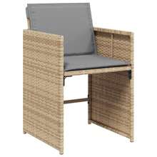 vidaXL 4 Stück Gartenstühle Mit Kissen, Beige-Mischung Poly Rattan - Beige - View 3