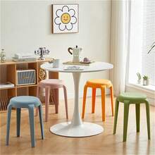 スタッキングチェア スタッキングスツール 屋台イス 椅子 スツール プラスチックスツール シンプル リビングルーム 積み重ね 省スペース 頑丈 耐久性 耐荷重 滑り止め 家庭 来客用 - コーヒーブラウン - チェックする 4