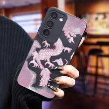 Funda de teléfono Pink Dragon adecuada para  Galaxy S25 Ultra/S24 PLUS/S23+/S22/S21 Series, a prueba de golpes y antideslizante, ligera, diseño de nueva  de moda, funda protectora suave de TPU de alta calidad, funda de uso diario, cubierta protectora ligera, cubierta protectora de moda, diseño impreso en UV, material duradero, funda a prueba de golpes, para usuarios de , entusiastas de la moda - Colores mixtos - Ver 5