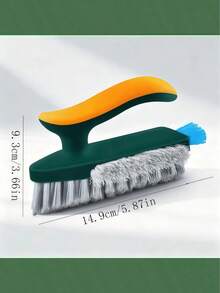 1pc Bathroom Gap Cleaning Tool: 3 - In - 1 Plastic Brush With Water Scraping & Dust Brushing - Multicolor - View 2