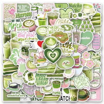 120PCS Matcha Series Stickers - Perfect For Decorating Your Phone, Scrapbook, Journaling, Bumper, Skateboard, Water Bottles, Computer, Phone, Cartoon, Hard Hat, Car, Laptop & More!