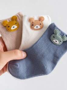 3 Pairs Thick Cartoon Baby Warm Mid-Calf Socks