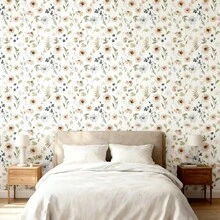 1 Piece Small Floral Series Large Area Wall Sticker PVC Material Self-Adhesive, Spring Bedroom Whole Wall Renovation/Rental Whole House Decoration/Girl's Heart Room Layout 17.71x78.74in Large Size Warm Countryside Style Home Wall Decoration - Multicolor-wall Stickers - View 4