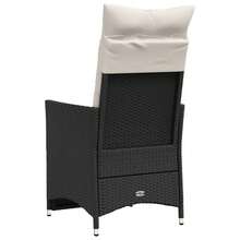 vidaXL 2 Stück Verstellbare Gartensessel Mit Kissen, Schwarz Polyrattan - Black - View 6
