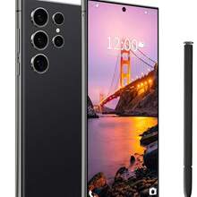 Suvxig S25pro 5G Ultra 无锁智能手机，8GB+256GB 内置笔，支持 128GB 内存卡扩展，安卓 13 系统，6.8 英寸高清屏幕，6800mAh 电池，48MP+108MP 双摄像头/指纹解锁，兼容 和安卓手机，适用于暑假、旅行、创意摄影、社交媒体内容、Vlog 拍摄、户外直播、旅行 Vlog 视频录制、网红内容创作等。手机配件、手机镜头、摄影配件 - 黑色8+256 - 查看 1
