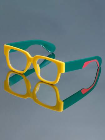 New Fashionable Personalized Unisex Square Casual Non-Prescription Glasses, Retro Style Versatile Glasses For Party, Daily Wear, High Quality Stylish & Elegant Business Non-Prescription Glasses