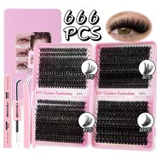 648/666/720 Bộ lông mi đóng gói riêng lẻ, Lông mi cong hình lá phong, Bộ dụng cụ nối mi mật độ hỗn hợp, Lông mi cong hình mắt mèo 10-16mm mới, Lông mi lá phong dày mùa thu, Bộ nối mi trang điểm tự nhiên DIY, Siêu dày, thông minh, siêu mềm và nhẹ, Lông mi riêng lẻ có thể tái sử dụng, Thích hợp sử dụng hàng ngày - Nhiều màu - Xem 18