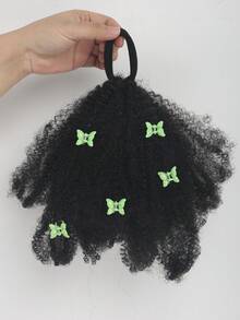 儿童马尾假发片 8 英寸卷曲马尾假发片 En Gros 儿童合成马尾假发片 带弹力带 1 片 - 黑色 - 查看 14