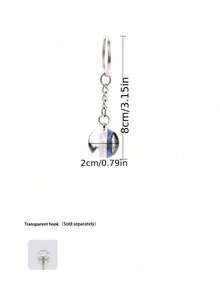 Glow-In-The-Dark 12 Zodiac Signs Double-Sided Convex Glass Ball Keychain, Outdoor Key Chain - Multicolor - View 9