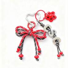 1pc Christmas Style Knitted Keychain, Customizable Acrylic Letter, Suitable As Christmas/Birthday Gift For Mother, Family, Friends