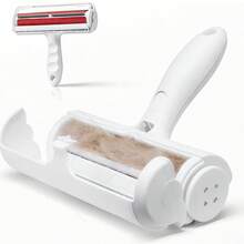 Pet Hair Remover SelfCleaning Lint Roller With Base Reusable For Dogs And Cats Furniture And Carpet Red, Pet Drum Type Hair Removal Brush, Tearable, Washable, Sticky, Roller Sticky Brush, Clothes Hair Remover, Scraper, Sticky, Roller Brush - Đỏ - Xem 5