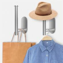2pcs Self-Adhesive Paper Towel Holder, Curtain Rod And Hat Rack, No Drilling Design, Available In Black, Silver And Gold, Suitable For Kitchen, Dining Room, Bathroom, Bedroom And More, Can Hold Paper Towels, Curtains And Hats, Ideal Easter And Christmas Gift