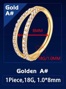 1pc Double Cartilage Nose Ring Stainless Steel Septum Ring Cochlear Piercing Jewelry Septum Ring Cartilage Earring Helix Tragus Gold Silver 18G 16G 8mm 10mm Women's Daily/Travel/Party/Dance Wear, Mother's Day, Valentine's Day, Christmas, Birthday Jewelry Gift - Double Cartilage Earrings - View 13