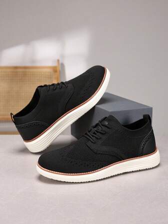 A Versatile Thick-Soled Woven Sneaker Perfect For Both Work And Leisure! The 3D Woven Mesh Ensures Breathability And Sweat-Wicking, While The Chunky Sole Adds Height And A Poised Look. The Slip-Resistant Soft Outsole Conforms To Your Foot Shape-Ideal For Formal Occasions Without Feeling Out Of Place, Yet Never Dull For Everyday Wear. Workers And Professionals Can Confidently Grab This Pair, Combining Comfort With Sophistication!