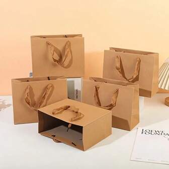 黑色/白色/棕色/1/10套服装袋，高端礼品袋，生日礼品纸袋，节日派对牛皮纸外包装袋，横式纸袋，圣诞派对用品，礼品袋，婚礼，袋子，生日，派对，派对装饰，新娘，婚礼，单身派对，情侣袋，新妈妈礼物