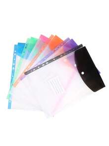 12pcs/Set A4 File Bag, Waterproof Multifunctional With Business Card Holder, Large Capacity Office Supplies And Data Bag, Suitable For Office Documents, Organizing Student Exam Paper Desktop Spa - Multicolor - View 13