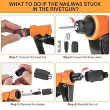 Rivet Gun, Pop Rivet Gun Kit With 200pcs Rivets, 4-In-1 Heavy Duty River Gun Tool/Rivet Gun Kit, 3/32 Inch, 1/8 Inch, 5/32 Inch, 3/16 Inch 4 Replaceable Nozzle For Metal, Plastic, Leather - Black - View 8