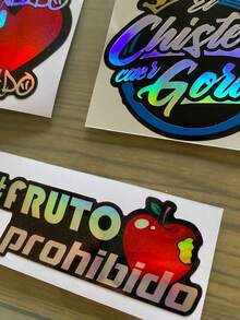 Calcomanías Stickers El Chiste Es Caer Gordo Kit 5 Calcos - Holograficos Pegatinas - A - Ver 5