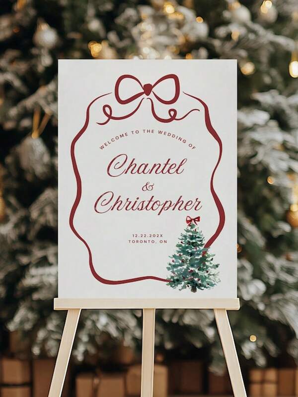 Christmas Wedding Welcome Sign Template, Wedding Welcome Sign, Holiday Wedding Welcome Sign, Christmas Wedding Welcome Poster, Wedding Decor