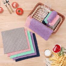 12 Pack Kitchen Dish Cloths (10 X 10 Inches, Cream Yellow), Super Soft And Absorbent Coral Velvet Dish Towels, Nonstick Oil Fast Drying Microfiber Cleaning Cloth, No Lint Household Dishcloths, 2025 - 粉色 - 查看 5
