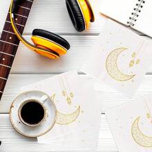 50/25pcs Moon Pattern Tissue Paper, Ramadan Special Edition Tissue Paper, White Moon Pattern Tissue Paper, Foil Stamped Moon Pattern, Disinfected Tissue Paper, Disinfection Grade, Soft Tissue Paper, Suitable For Home Use, Party Decoration, Gatherings, These Are Ramadan Party Tissues, Ramadan, Valentine's Day - Multicolor - View 2
