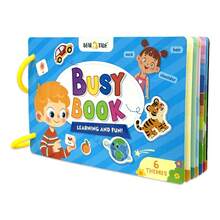 beartale 蒙特梭利幼儿益智游戏板，包含多种主题，帮助孩子学习身体、情绪、食物、交通工具、农场动物和太空知识。DIY益智感官玩具，寓教于乐，培养精细动作技能。适合3岁及以上男孩女孩。 - 彩色 - 查看 11