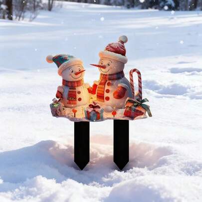 Charming Acrylic Snowman Garden Decor - Outdoor Christmas Decoration, No Power Needed, Ideal For Holiday Yard And Lawn Accents, Perfect Holiday Home Gift
