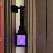 Lámpara de noche tipo linterna - Luz ambiental nocturna de 16 colores con control remoto - Lámpara de mesa montada en la pared, lámpara de mesita de noche con tema de cosplay, decoración de habitación para Halloween y Navidad, decoración festiva, diseño ligero, para compradores navideños - Negro - Ver 2