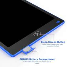 Tableta de escritura LCD de 8 pulgadas, tableta de dibujo Digital, almohadillas de escritura a mano, tablero electrónico portátil para garabatear para niños - Azul - Ver 3