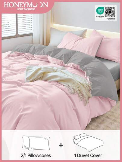 2/3 piezas Juego de Ropa de Cama Estilo Francés Romántico, 1 Funda Nórdica con 1/2 Funda(s) de Almohada, Super Suave, Adecuado para Todas las Estaciones, Elegante y de Moda, Ideal para el Hogar y la Residencia, Certificado Oeko-Tex