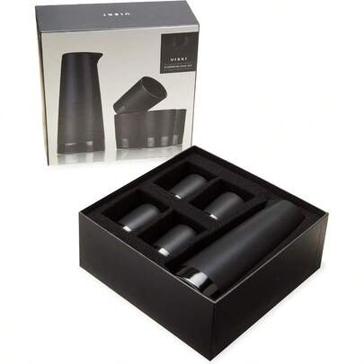 Viski Warren Stoneware Sake Set Black 4465TBV