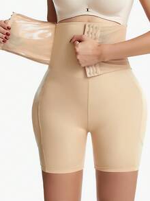 Women's Body Shaping Pants For Tummy Control And Waist Control, High-Waist Tummy Control Panties With Removable Sponge Inserts, Buttocks And Crotch Lift, Buttocks And Fake Buttocks, Sexy Tight Leggings To Slim Down The Belly, Compression Waist Shaping And Slim Body Shaping, Anti-Exposure Boxer Briefs, Elastic And Breathable, Waist Trainer Tight Underwear Shapewear, Fashionable Slimming Tights Suitable For Holidays Halloween Christmas Holidays Back To School Season Thanksgiving Valentine's Day Independence Day It Has The Function Of Gathering, Keeping Warm, Breathable, Sweat-Absorbing Elasticity - 杏色 - 查看 3