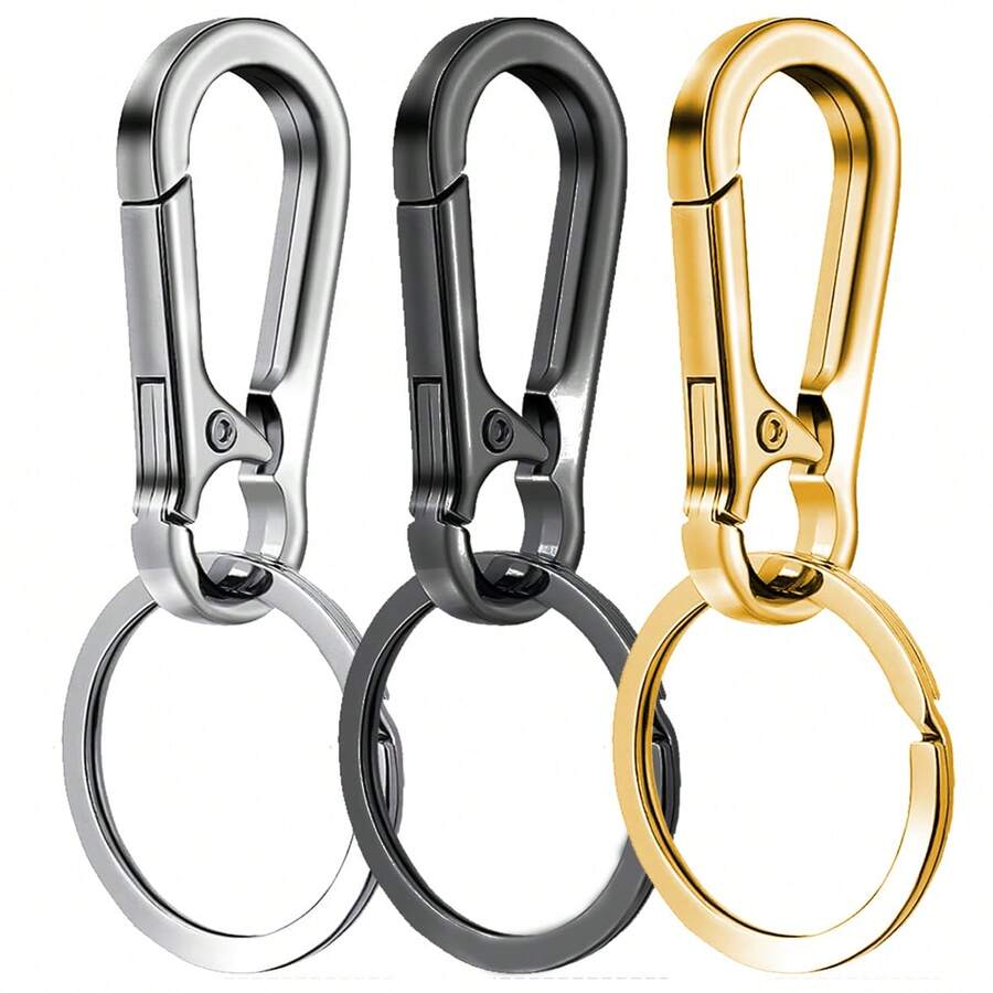 4/6/10pcs Durable Metal Carabiners Keychains - Carabiners, Metal Keychains With Convenient Keyring And Keychain Pouch, Sturdy Clips And Car Key Hooks - Carabiner - View 1