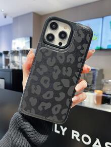 High End Fashion Leopard Print Pattern, Handmade Customization, Latest Designer Faux Leather Wallet Protective Case+Shock-Absorbing Frame, Equipped With Three Card Slots+Cash Slots, Certified Anti Drop, Simple Business Style, Fashionable And Practical, Shock-Absorbing And Scratch Resistant, Compatible With 17/17Air/17Pro/17ProMax, 16/16Plus/16Pro/16ProMax, 15.14, 13, 12, 11 Series, Easter Gift, Christmas And Halloween Decoration/Birthday Gift, Girlfriend, Boyfriend, Friend Or Yourself - 黑色 - 查看 1