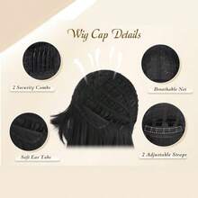 BARSDAR Purple Short Bob Wig With Bangs For Women Loose Wavy Wig Curly Wavy Shoulder Length Synthetic Bob Wigs For Girl Halloween Costume Cosplay Daily Use - 紫色 - 查看 8