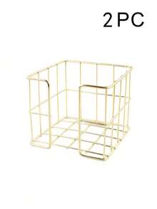 1/2pcs Modern Sticky Note Holder, Note Box + Business Card Holder Set, Metal Wire Desktop Sticky Note Holder, Rose Gold Note Holder, Cute Note Cube Stand, Dispenser, Office Desktop Organizer, Mesh Note Holder, Ballpoint Pen, Desktop Sticky Note Holder, For Home Office, School Desk Back To School - Note Paper Box - View 21