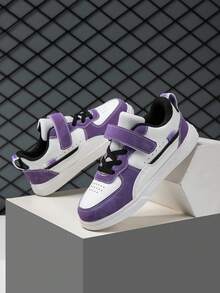 1 Paar Kinder Lässig schuhe, Farbblockdesign, bequem, vielseitig, leichte Outdoor Low-Top Sneaker - Violett - Übersicht 11