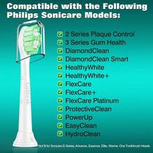 Designed For Sonicare Replacement Heads, Electric Toothbrush Replacement Brush Heads Compatible With Philips Sonicare, 10 Pack, White{Inchcolor_nameinch:InchWhiteinch,Inchsize_nameinch:Inch1Count(Packof10)Inch} - White - View 3