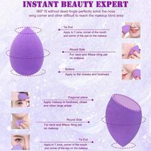 6+6 专业海绵套装，2.76 英寸便携式柔软海绵定妆粉扑，多色晕染海绵化妆粉扑，粉色，便宜，情人节，廉价商品，旅行，旅行必备，房间装饰，情人节礼物，便宜货，房间，1 美元商品，度假必备，女士礼物，卧室，情人节，99 美分 - 黑色,玫紅色,紫色 - 查看 4