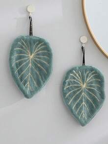 1 件/3 件创意叶子设计手巾，悬挂式装饰毛巾，适用于厨房、浴室、卧室，吸水且易于清洁，个性化毛巾