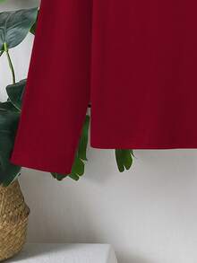 2pcs Boys Plaid Pajama Set, Round Neck Long Sleeve "BRO" Letter Print Top Paired With Plaid Print Casual Pants, Homewear Set, Suitable For Spring, Autumn, Winter Daily Wear, Also Can Be Children's Gift - Burgundy - View 7