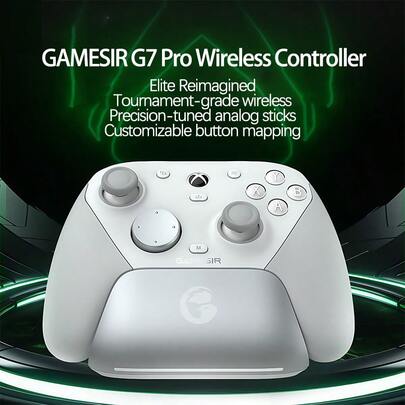GAMESIR Mando G7 Pro Elite para Xbox/PC/Android/TV, compatible con todas las plataformas, joystick de efecto Hall + microgatillo somatosensorial de doble corte, tecla de disparo ajustable, color blanco