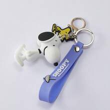 Miniso Snoopy Summer Journey Series 3D Ornament,PVC Material Keychain, Summer Element Carving, Suitable For Backpack & Key Decoration ,Best Gift(1 PC) - White - View 5