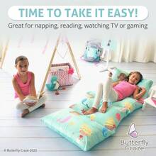 Car Inflatable BedKid's Floor Pillow Bed Cover - Use as Nap Mat Portable Toddler Bed or inflatable air mattress alternative for Sleepovers Travel Napping or as a Lounger for Reading Playing. Cover Only!Car Inflatable Bed - ReinaSirenaAqua - Ver 6